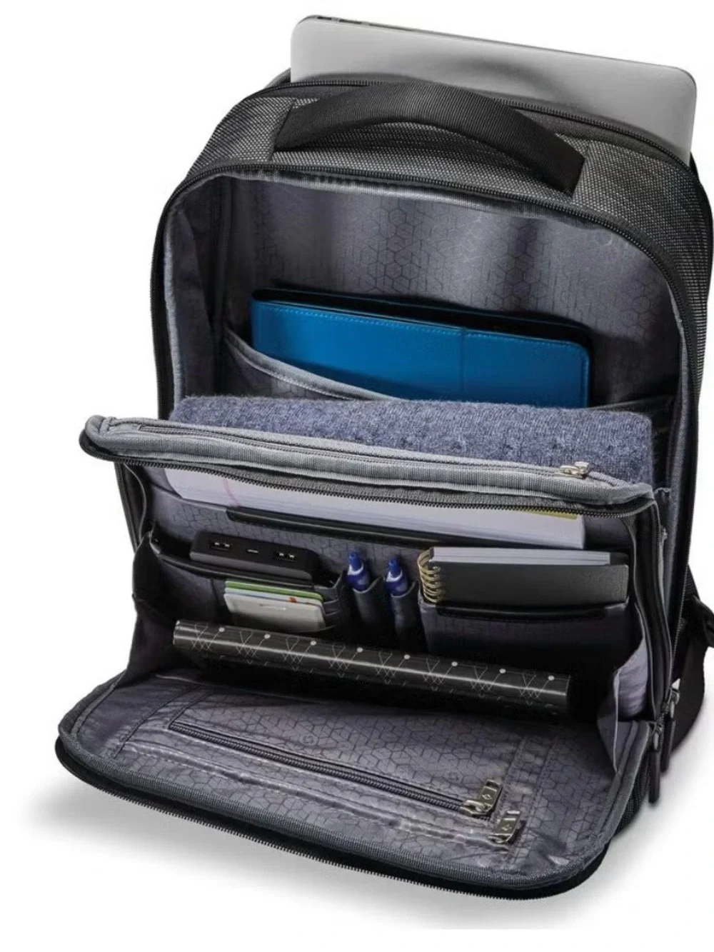 Samsonite Black Textured Laptop Backpack made with Kevlar(R)